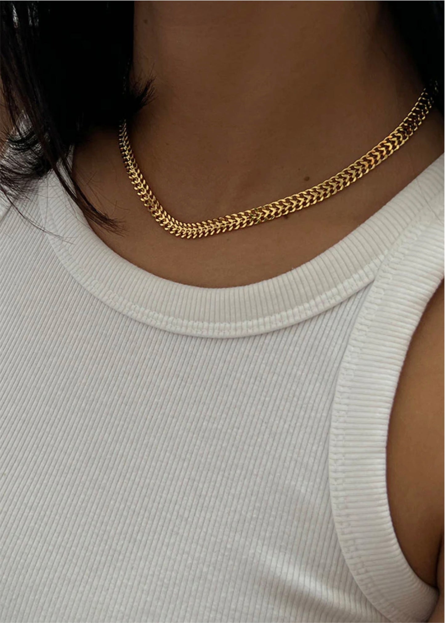 Double Curb Chain Necklace