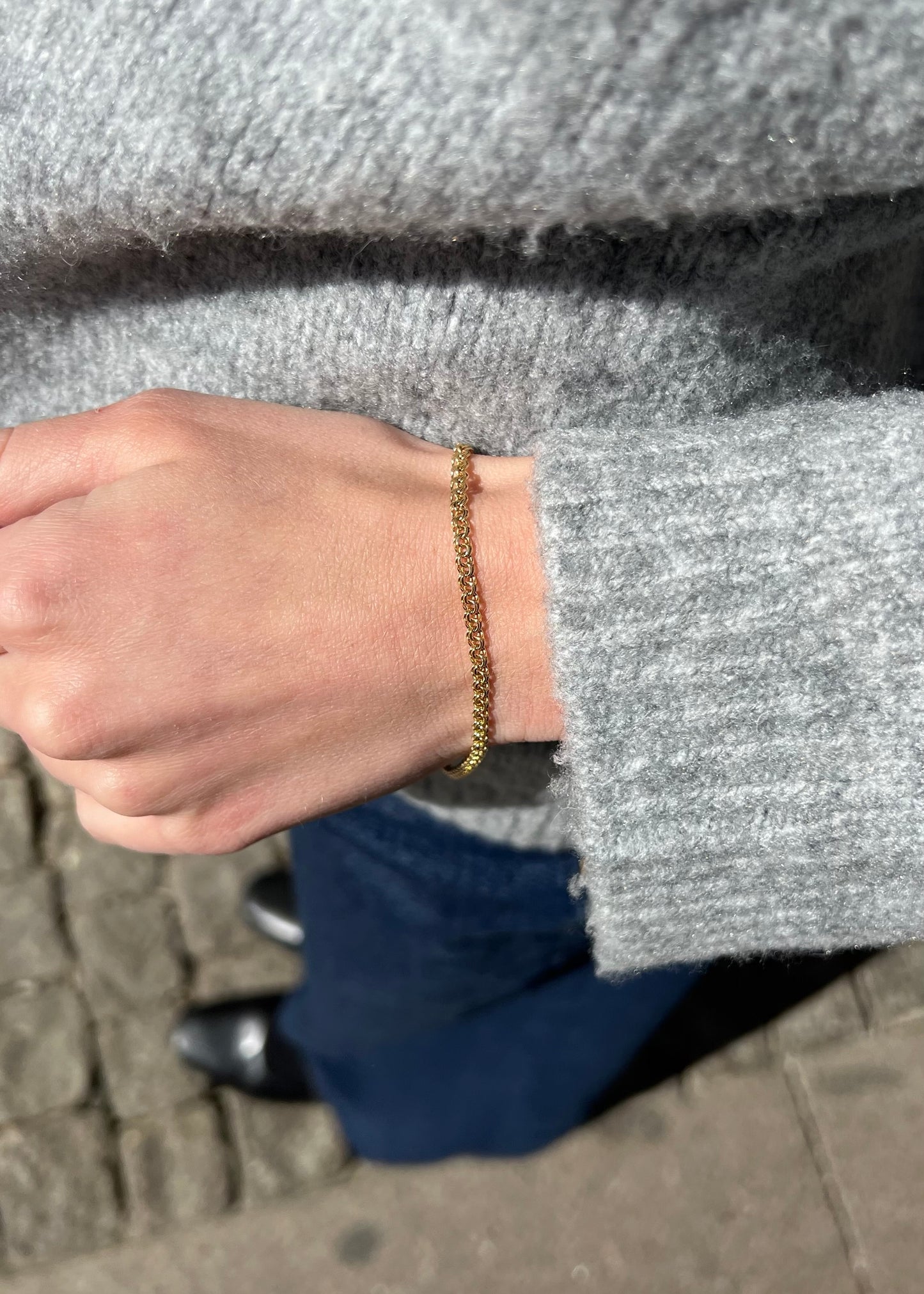 Gold Bismarck Bracelet 2mm