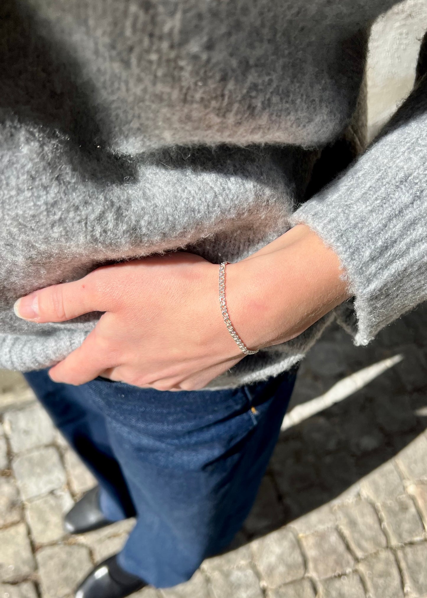 Silver Bismarck Bracelet 2mm
