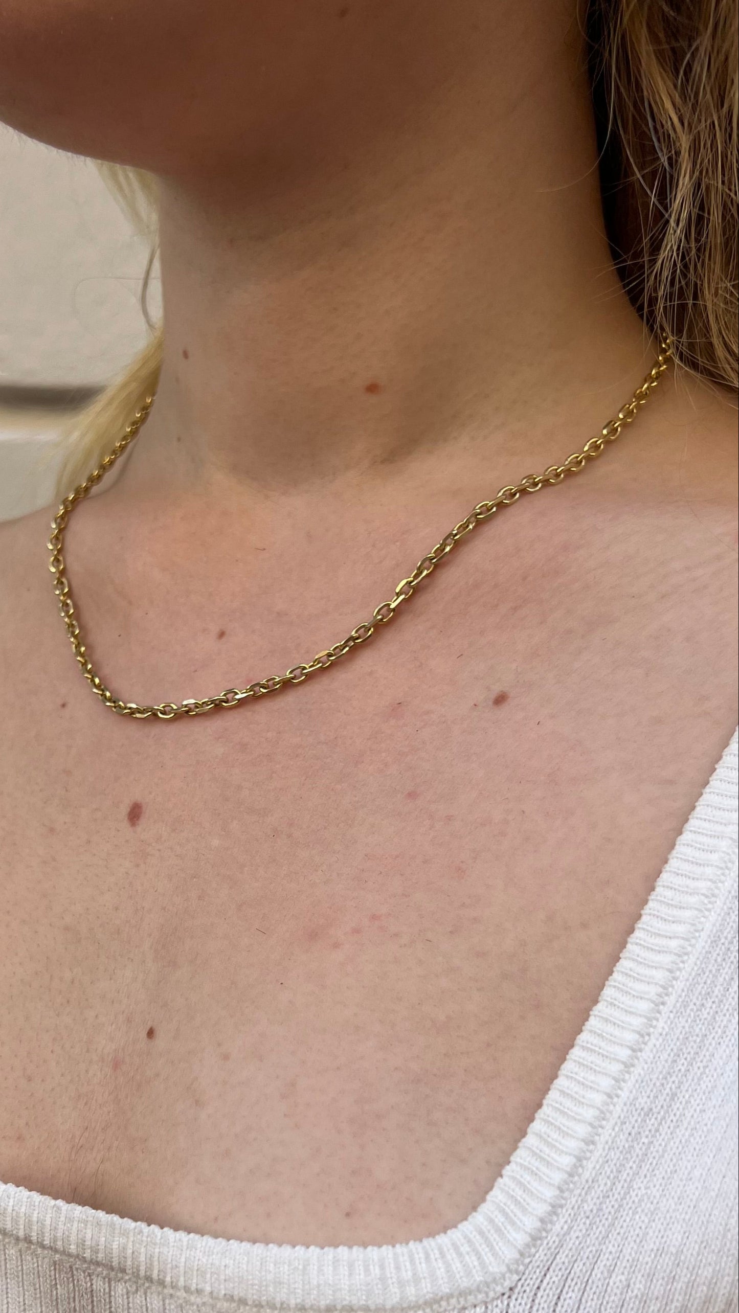 Gold Anchor Necklace 3mm