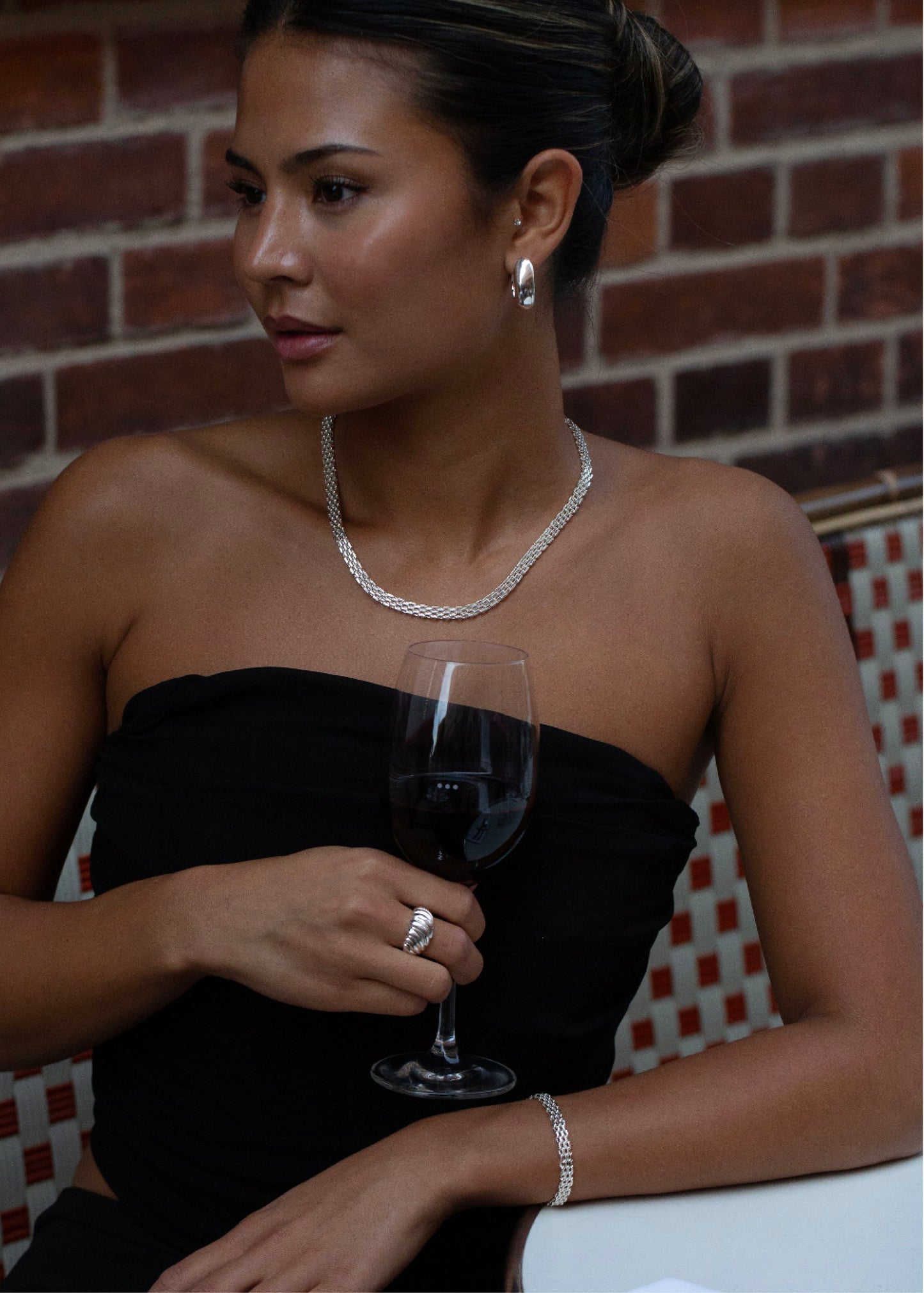 Mesh Link Necklace Silver