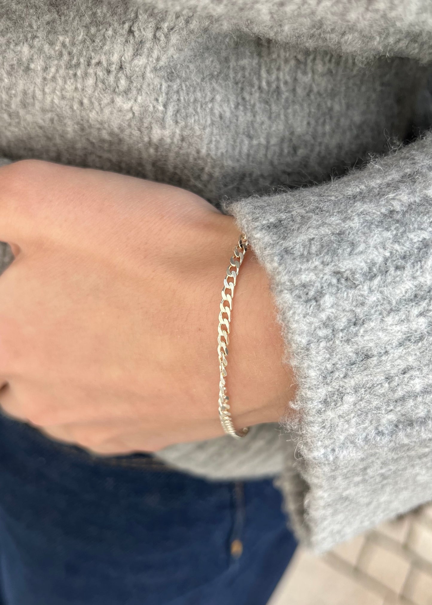 Silver Pansar Bracelet 2mm