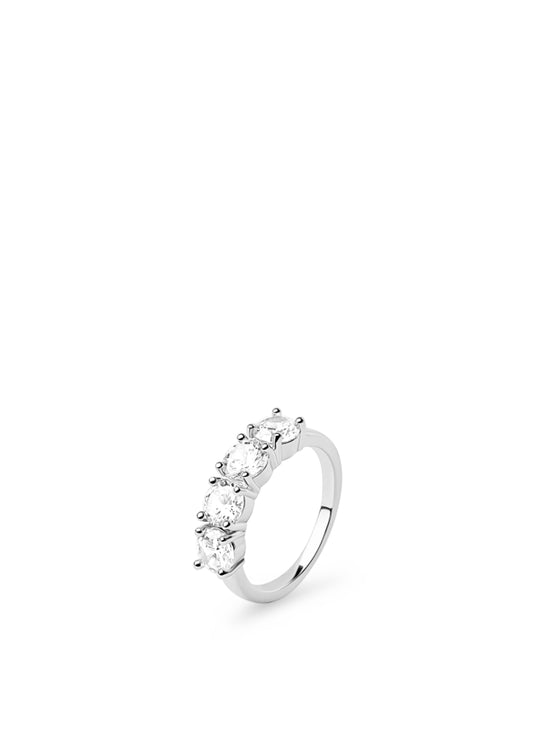 Quattro Zirconia Ring Silver