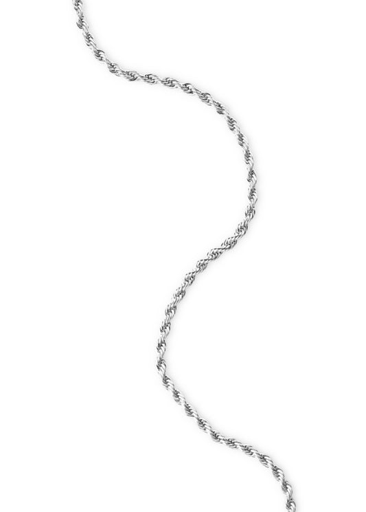 Rope Chain Necklace Silver
