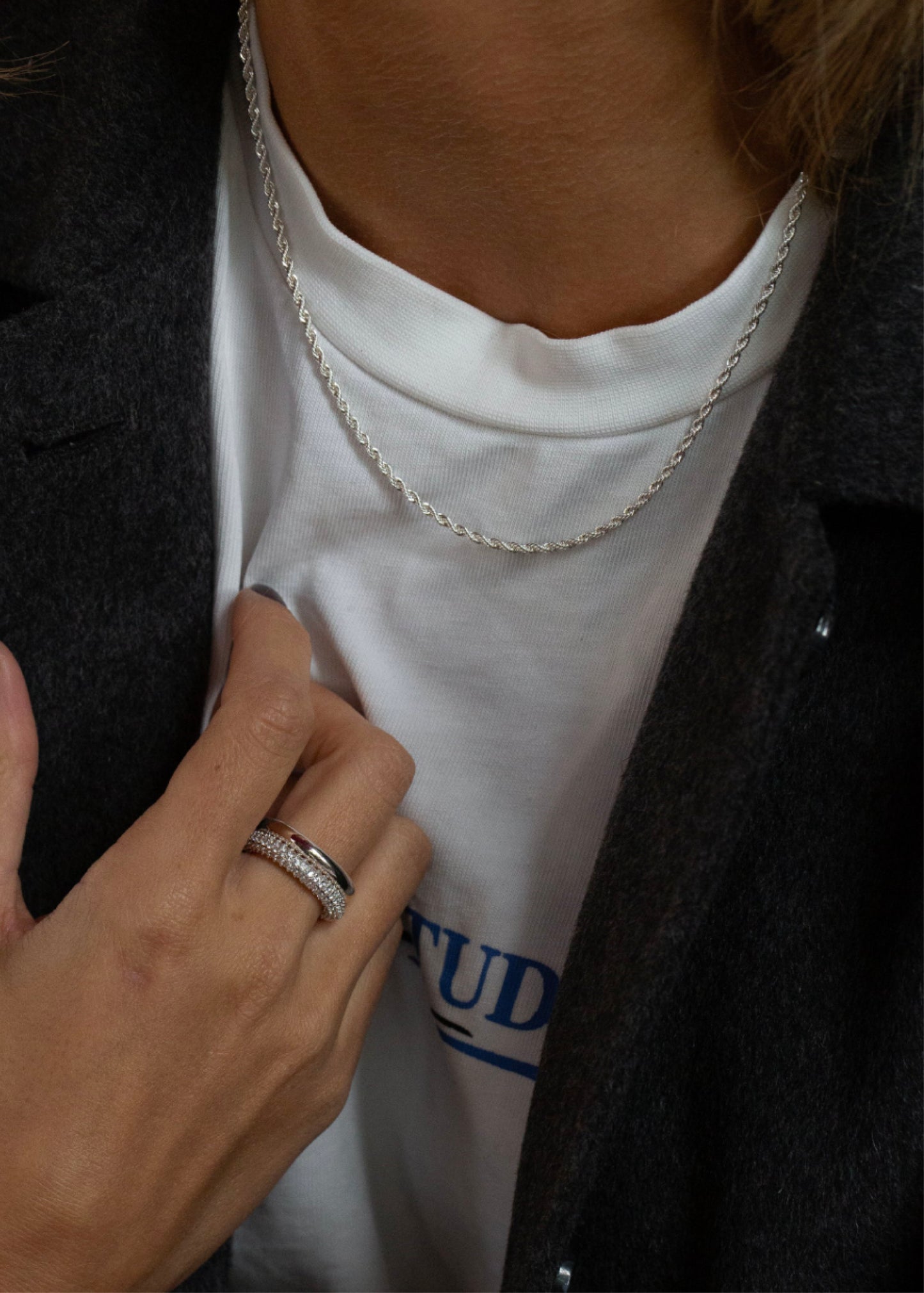 Rope Chain Necklace Silver