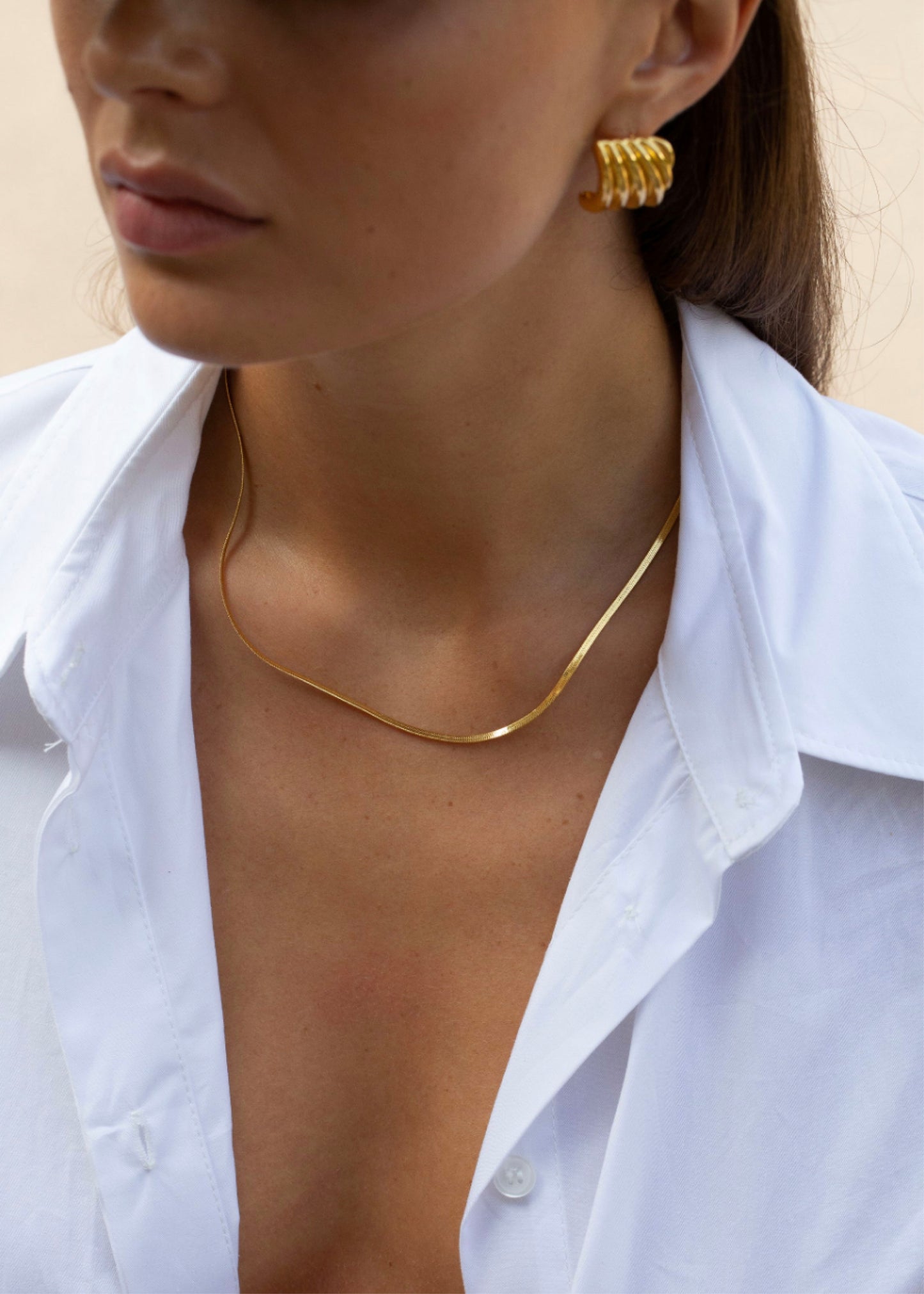 Thin Snake Chain Necklace Gold