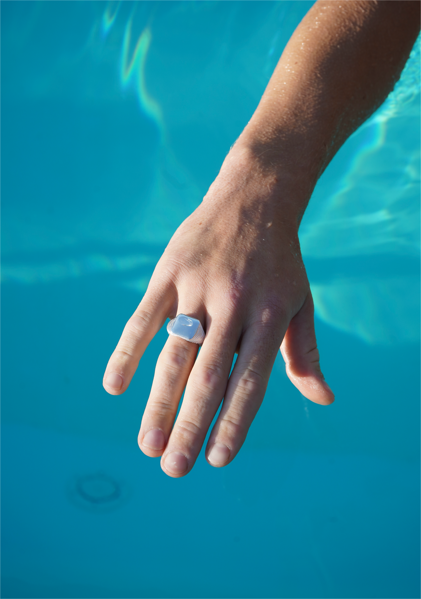 Square Aura Signet Ring Silver