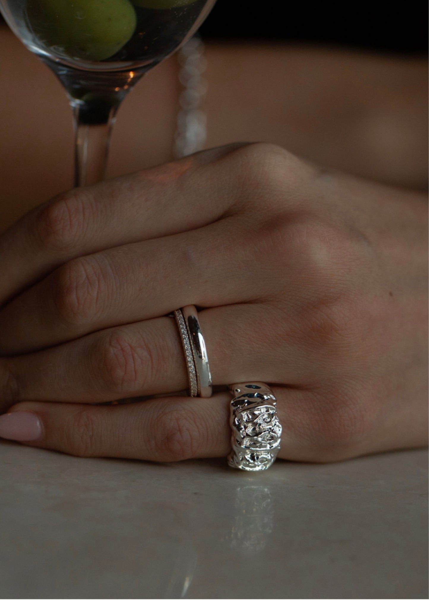 Thin Zirconia Ring Silver
