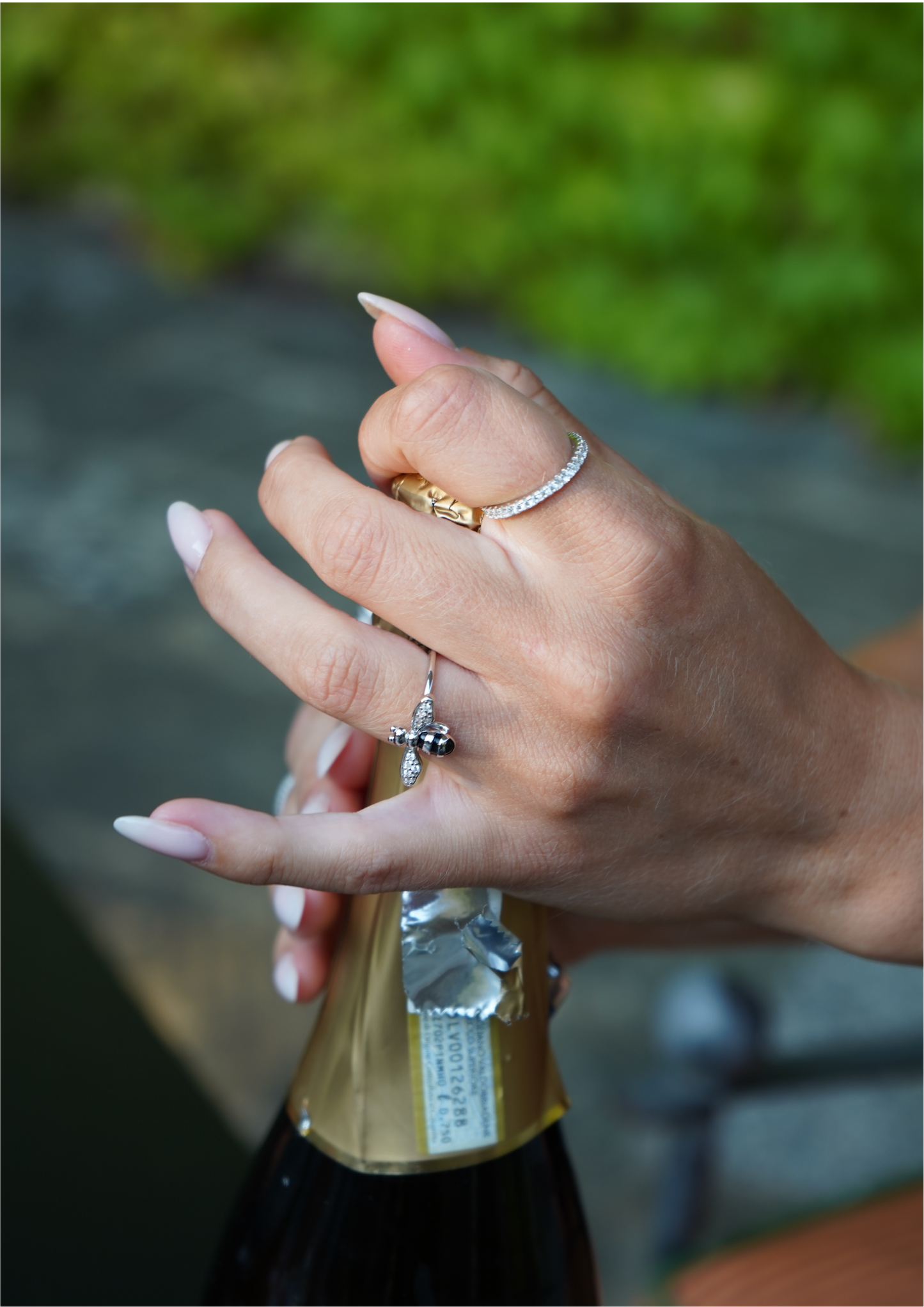 Thin Zirconia Ring Gold