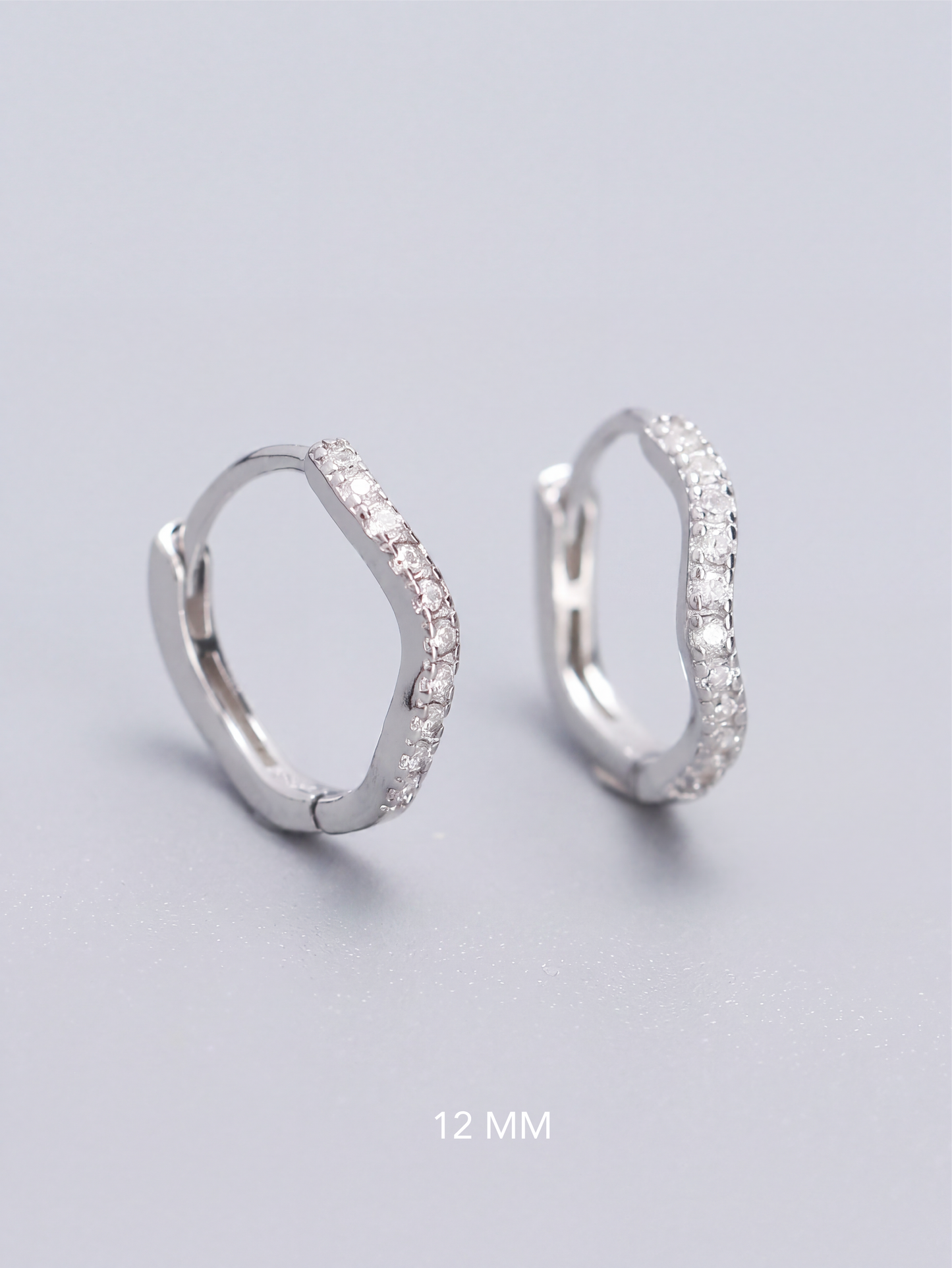 Wavy Zirconia Huggies