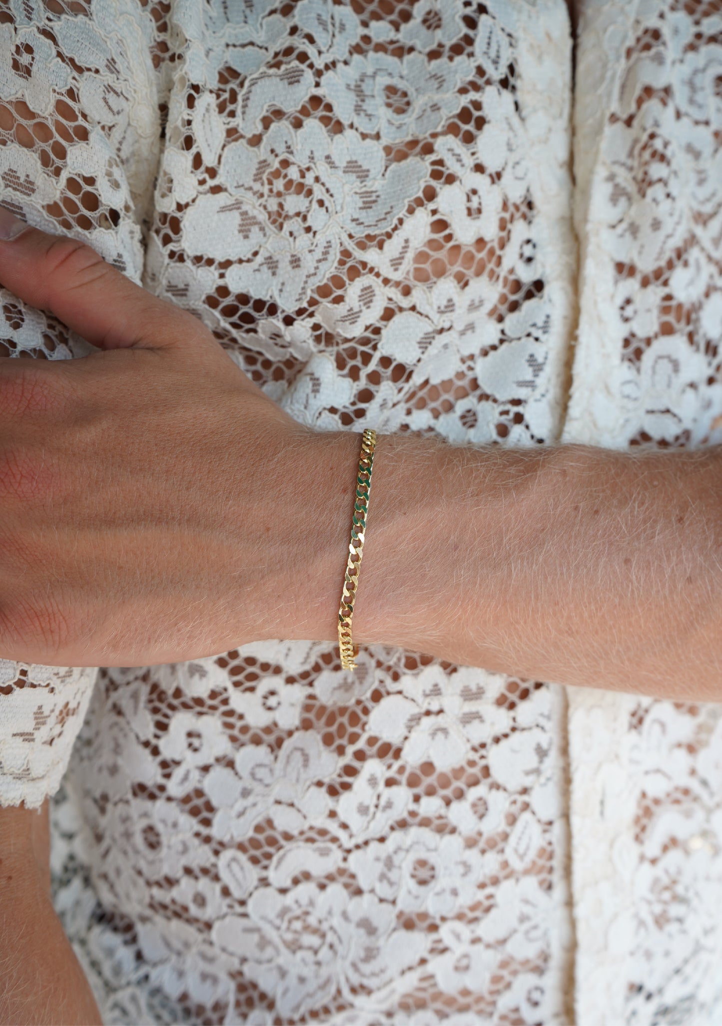 Gold Pansar Bracelet 4mm