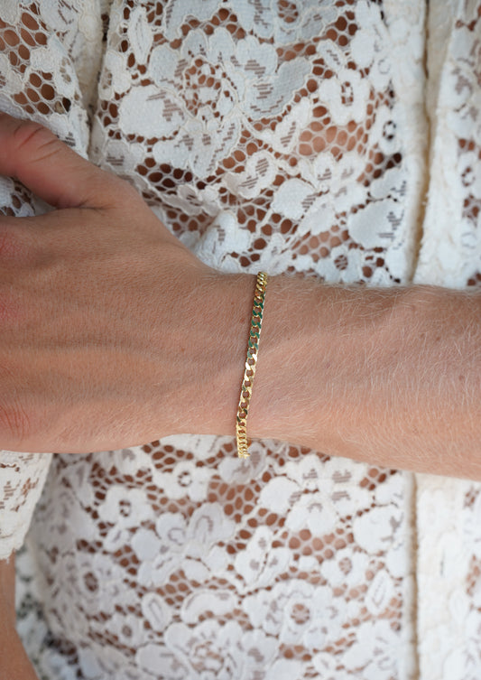 Gold Pansar Bracelet 4mm