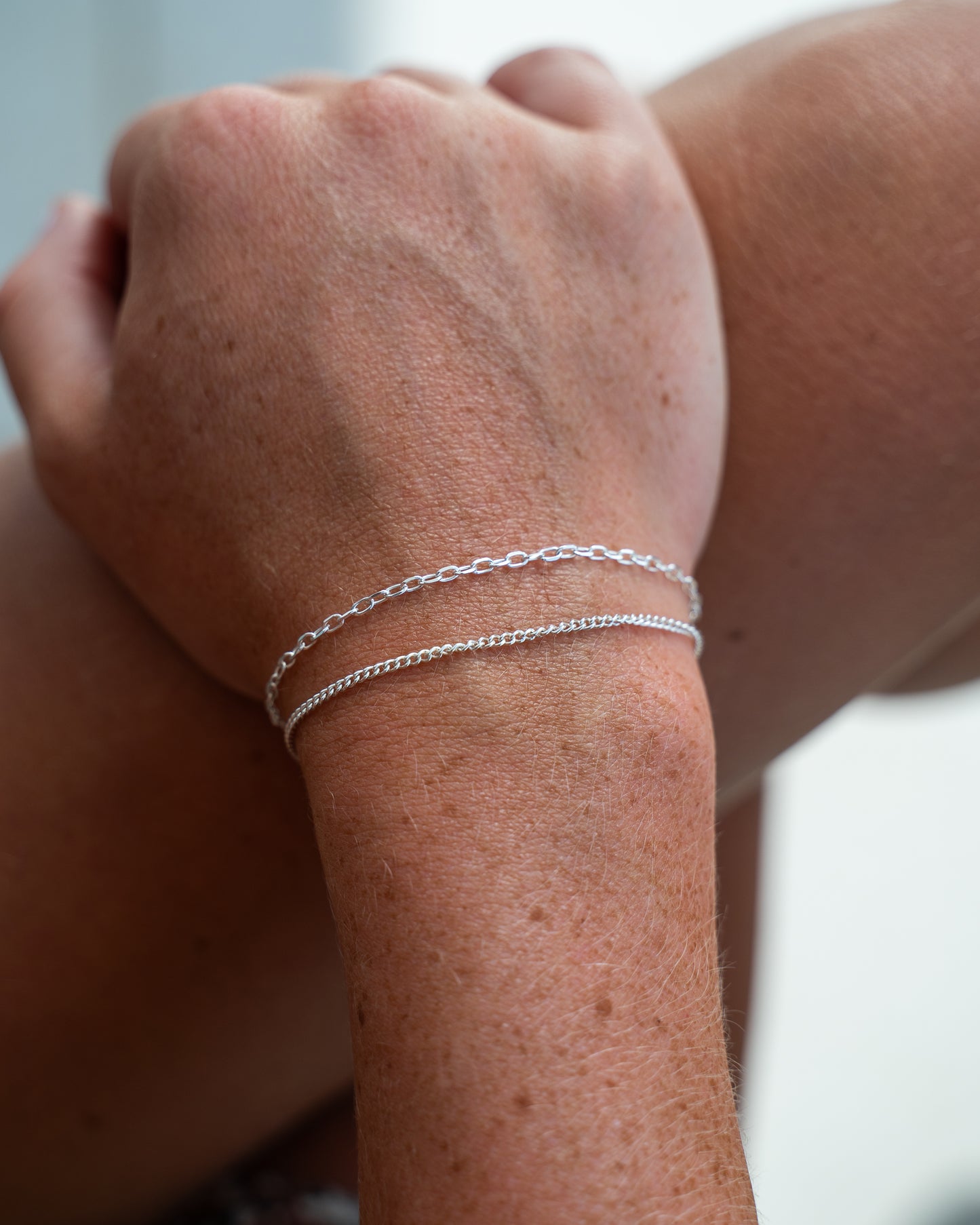 Anchor Bracelet 1mm Silver
