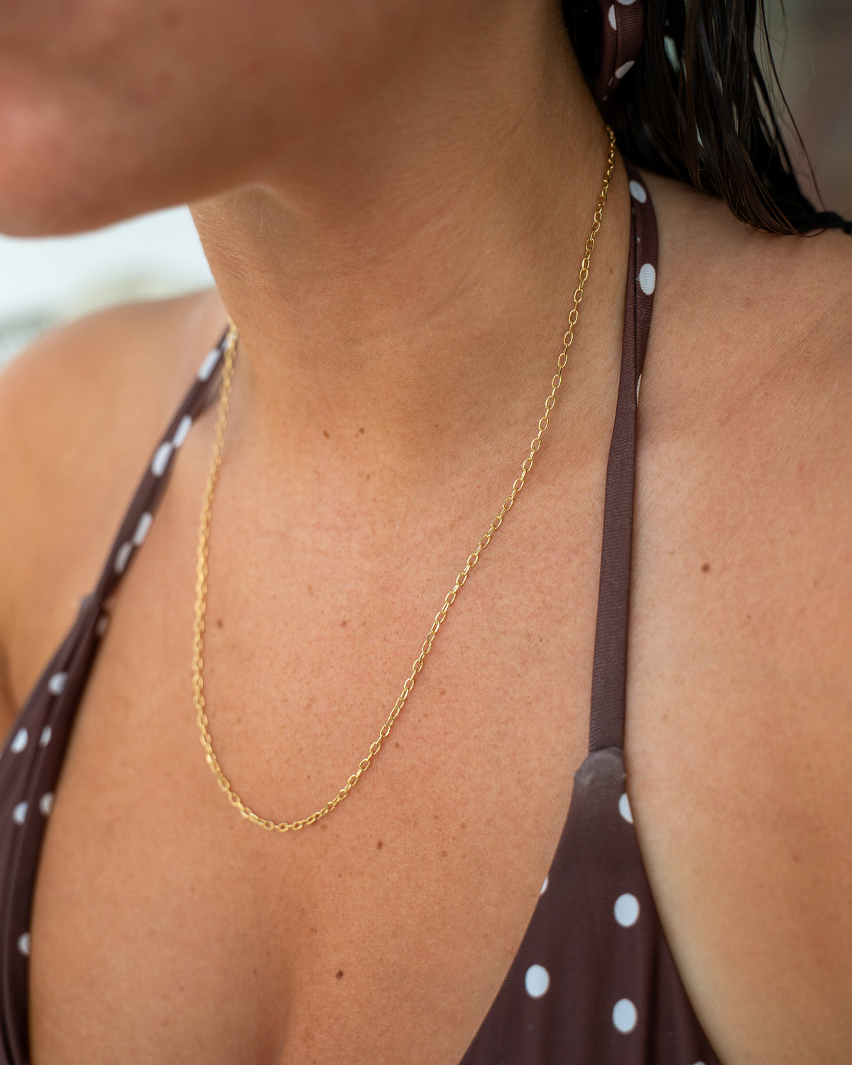 Thin Anchor Necklace Gold