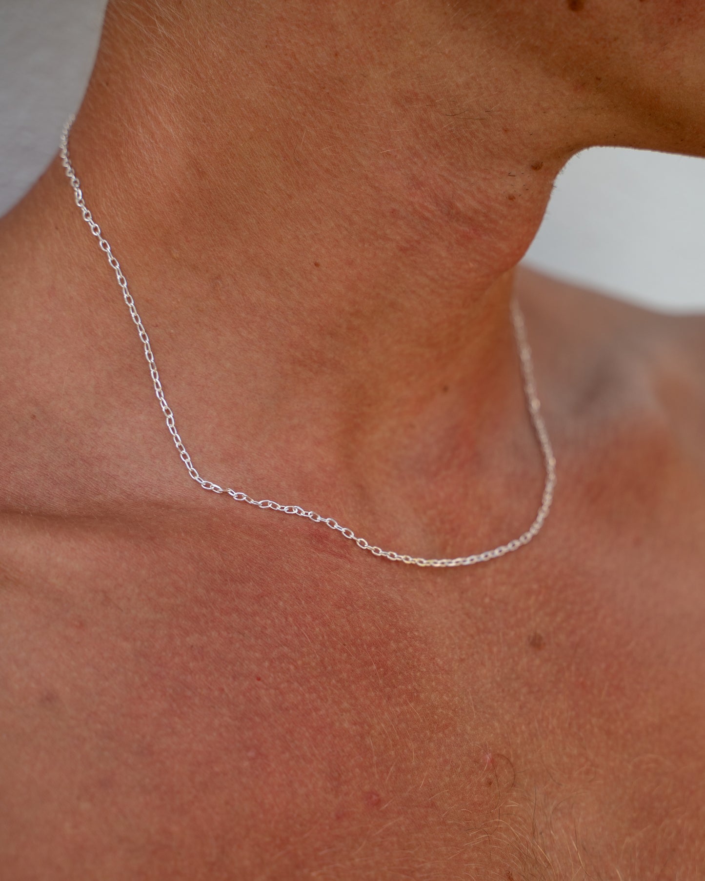 Anchor Necklace Silver 1mm