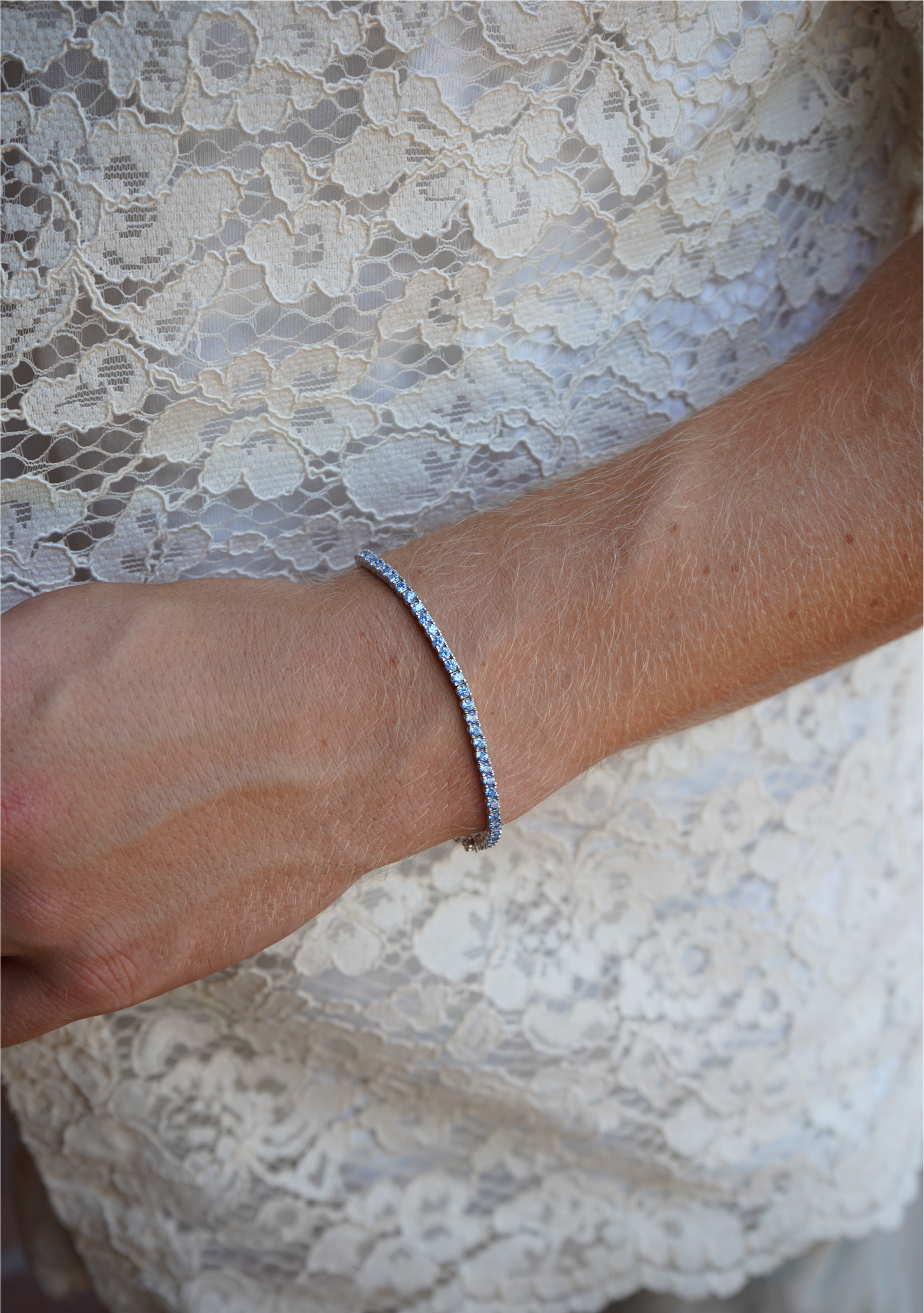 Blue Tennis Bracelet Silver 2,5mm