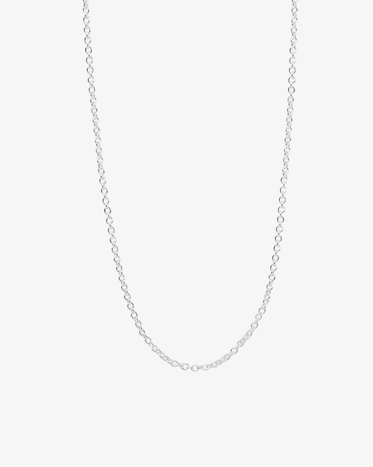 2mm Anchor Necklace Silver