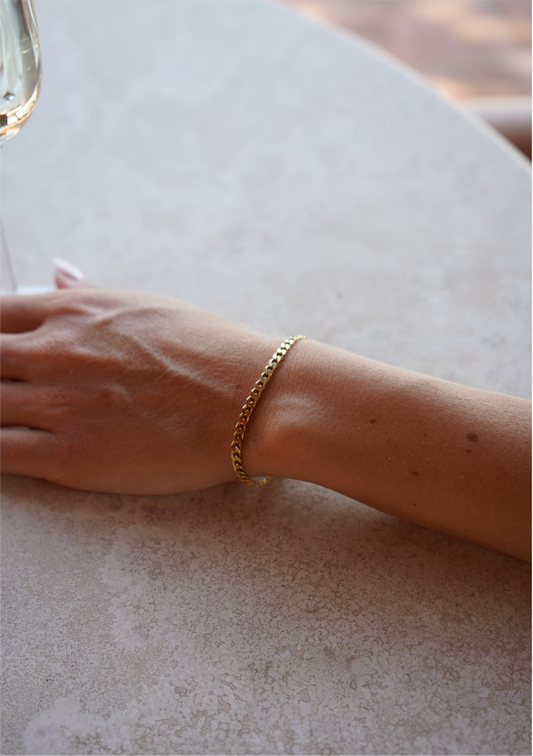 3mm Pansar Bracelet Gold