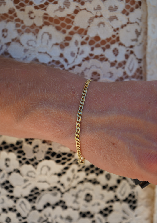 Solid 14k Gold Pansar Bracelet 2,5mm