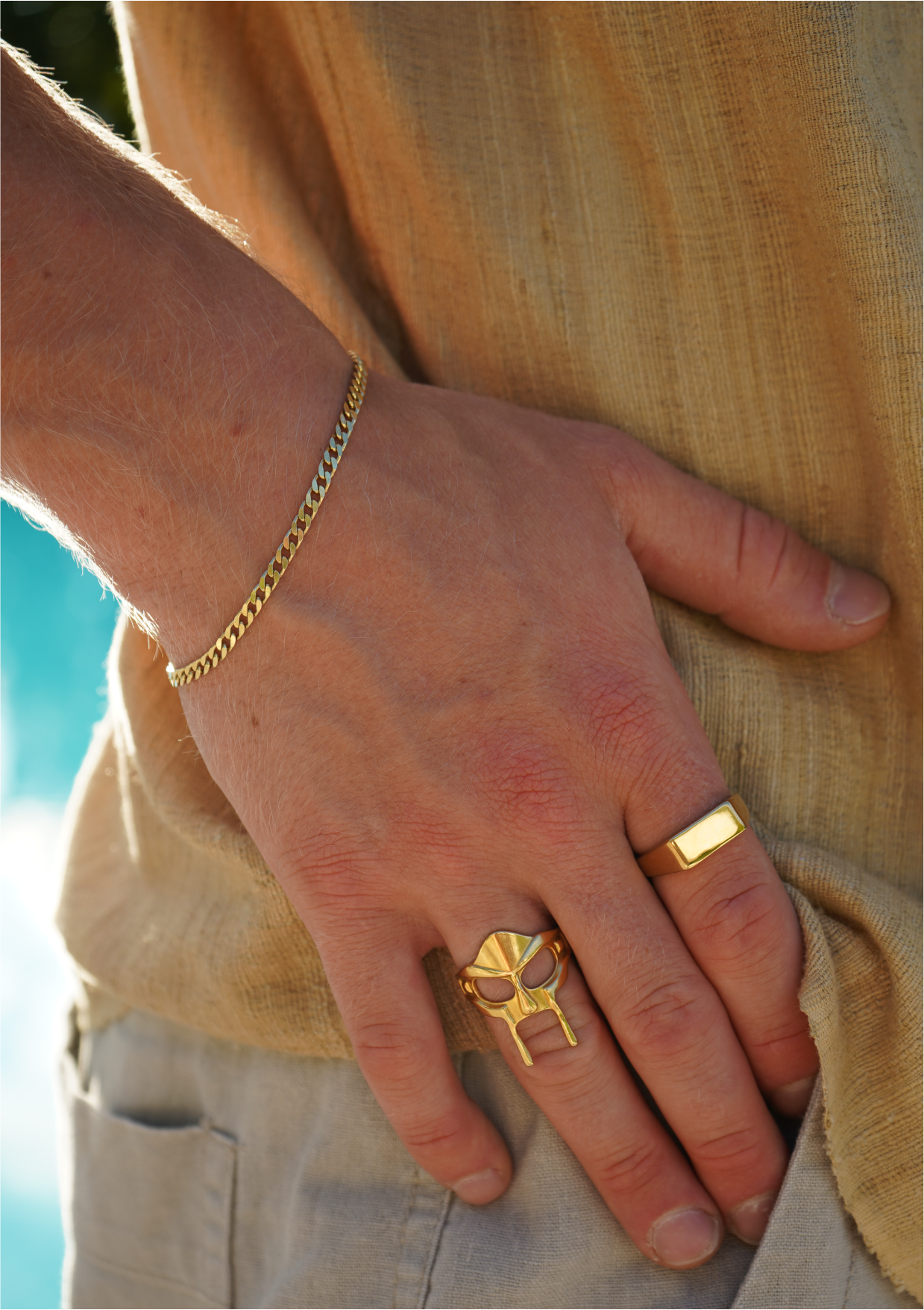 Gold Pansar Bracelet 3mm