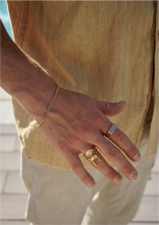 Gold Pansar Bracelet 3mm