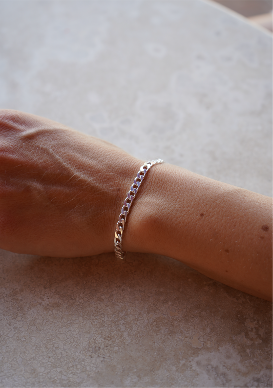 Silver Pansar Bracelet 4mm