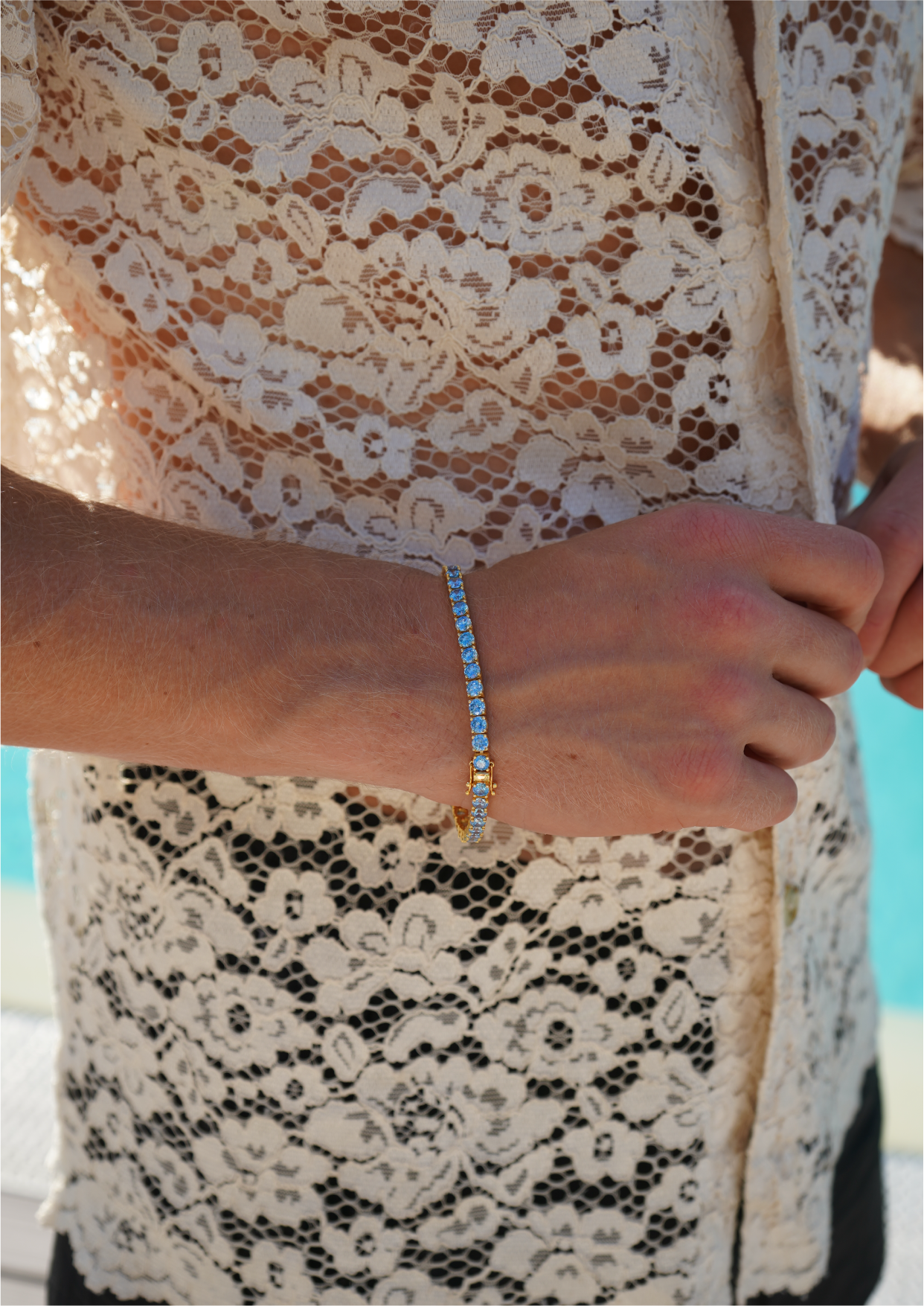 Blue Gold Tennis Bracelet 4,5mm