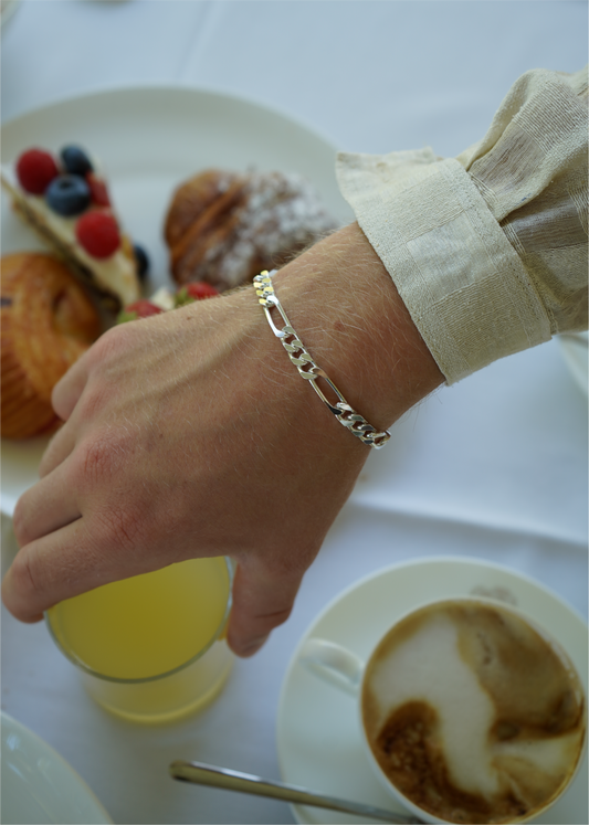 Silver Figaro Bracelet 5mm