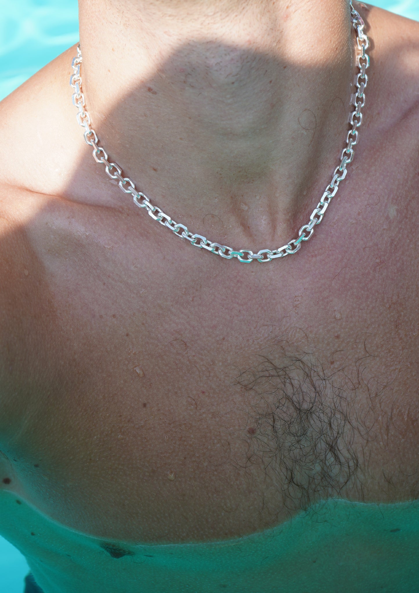 Silver Anchor Necklace 7mm