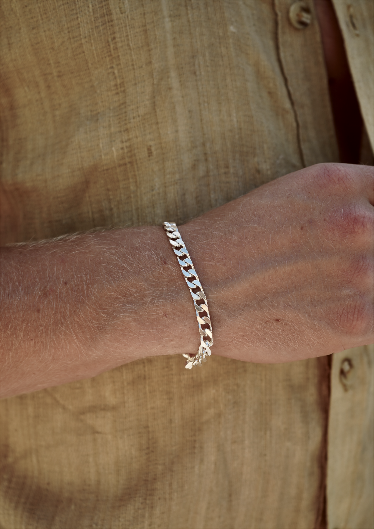 Silver Pansar Bracelet 6mm