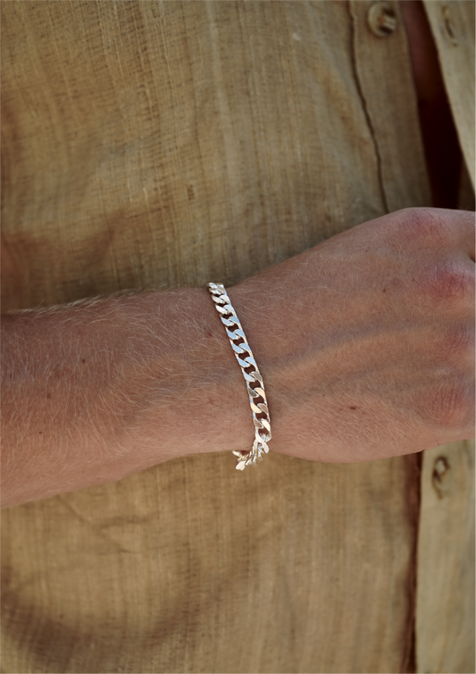 Silver Pansar Bracelet 6mm