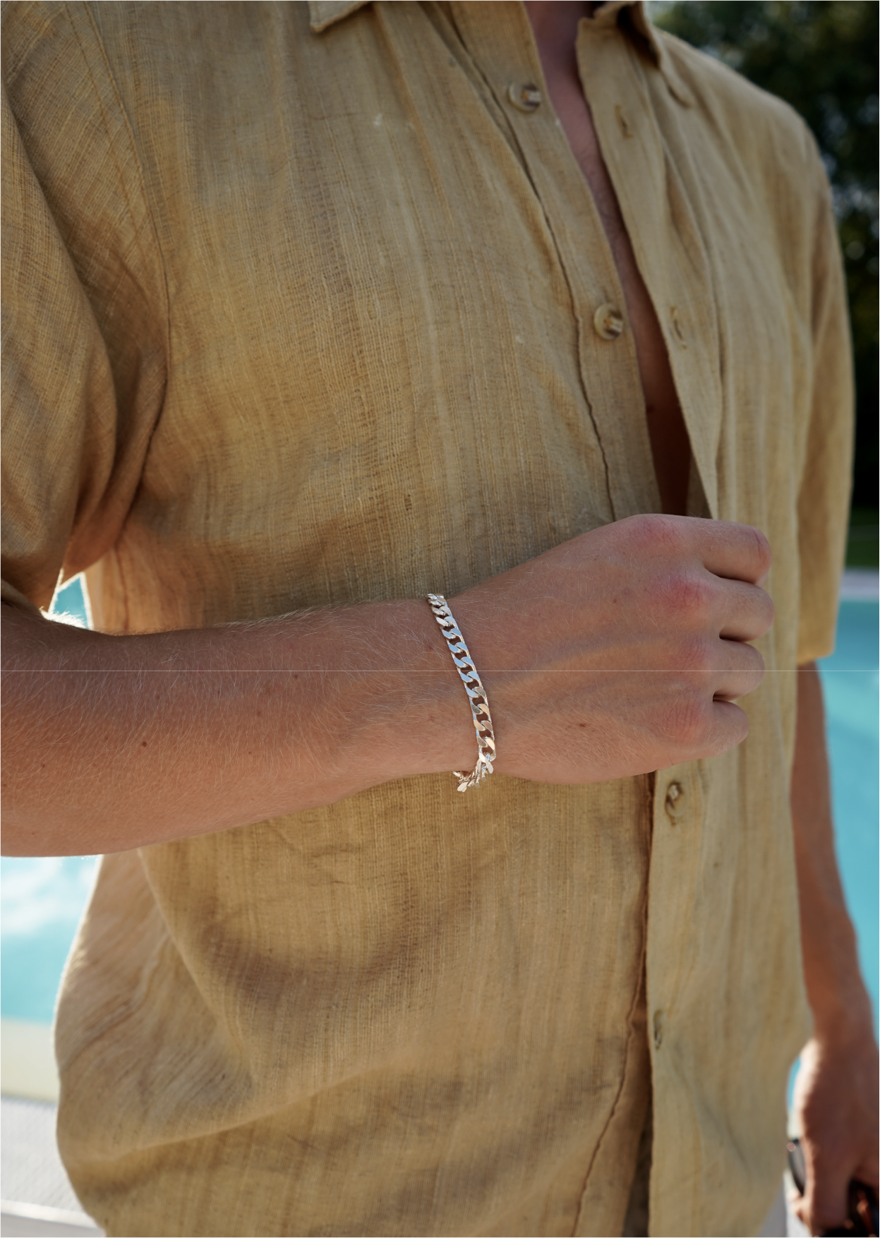 Silver Pansar Bracelet 6mm