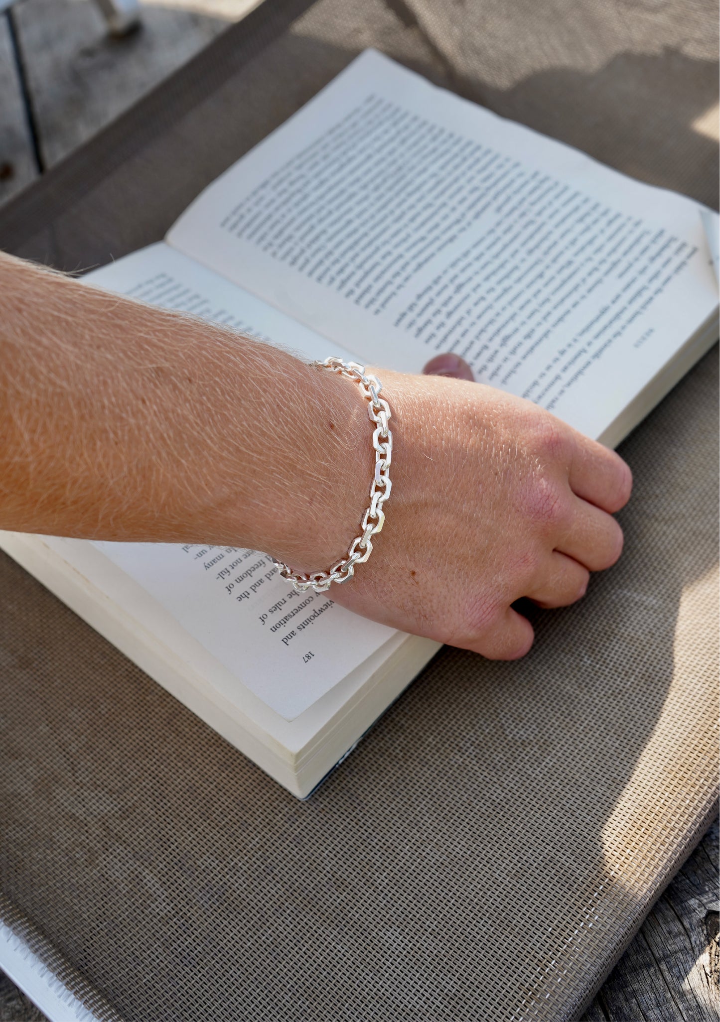 Silver Anchor Bracelet 7mm