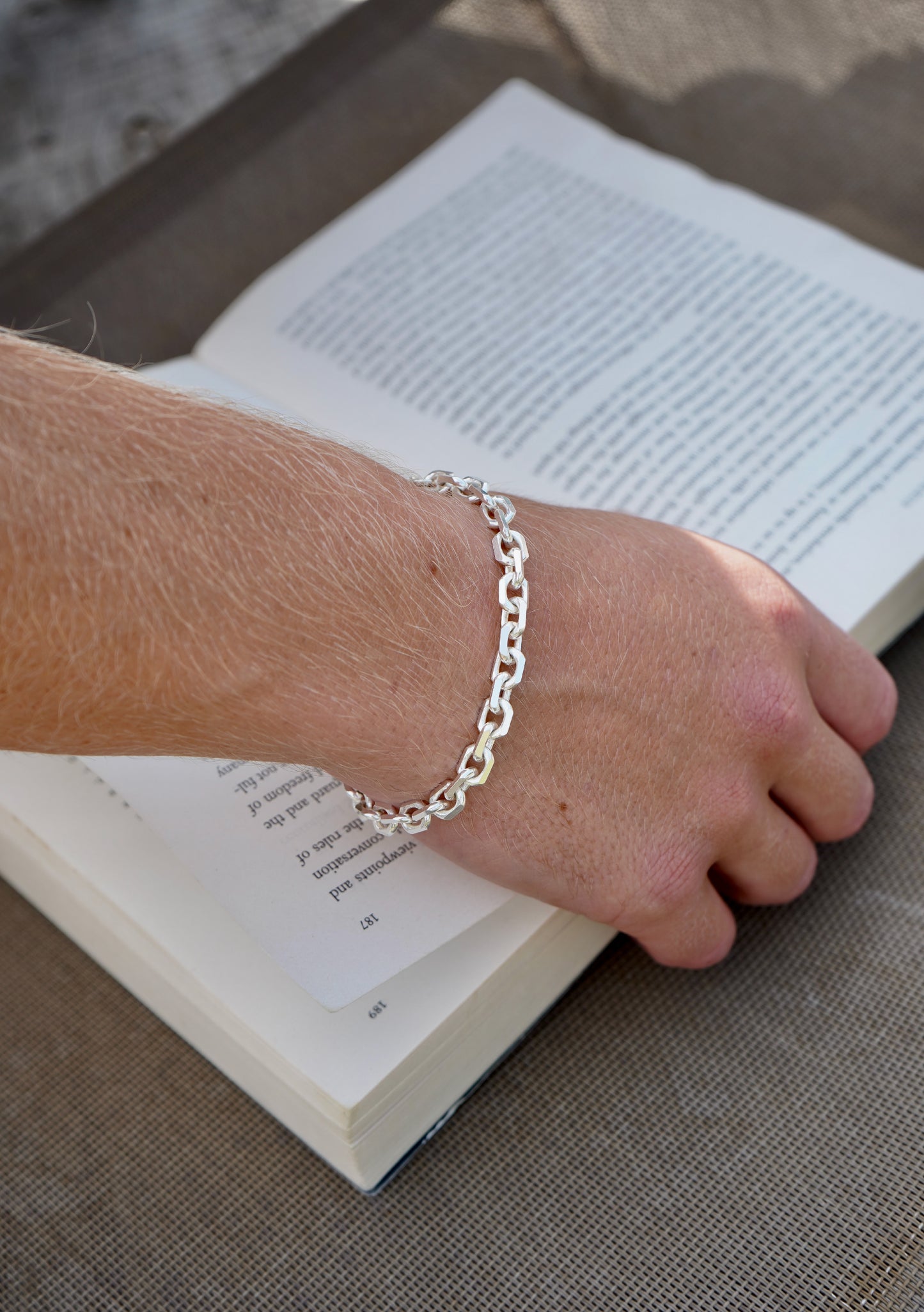 Silver Anchor Bracelet 7mm