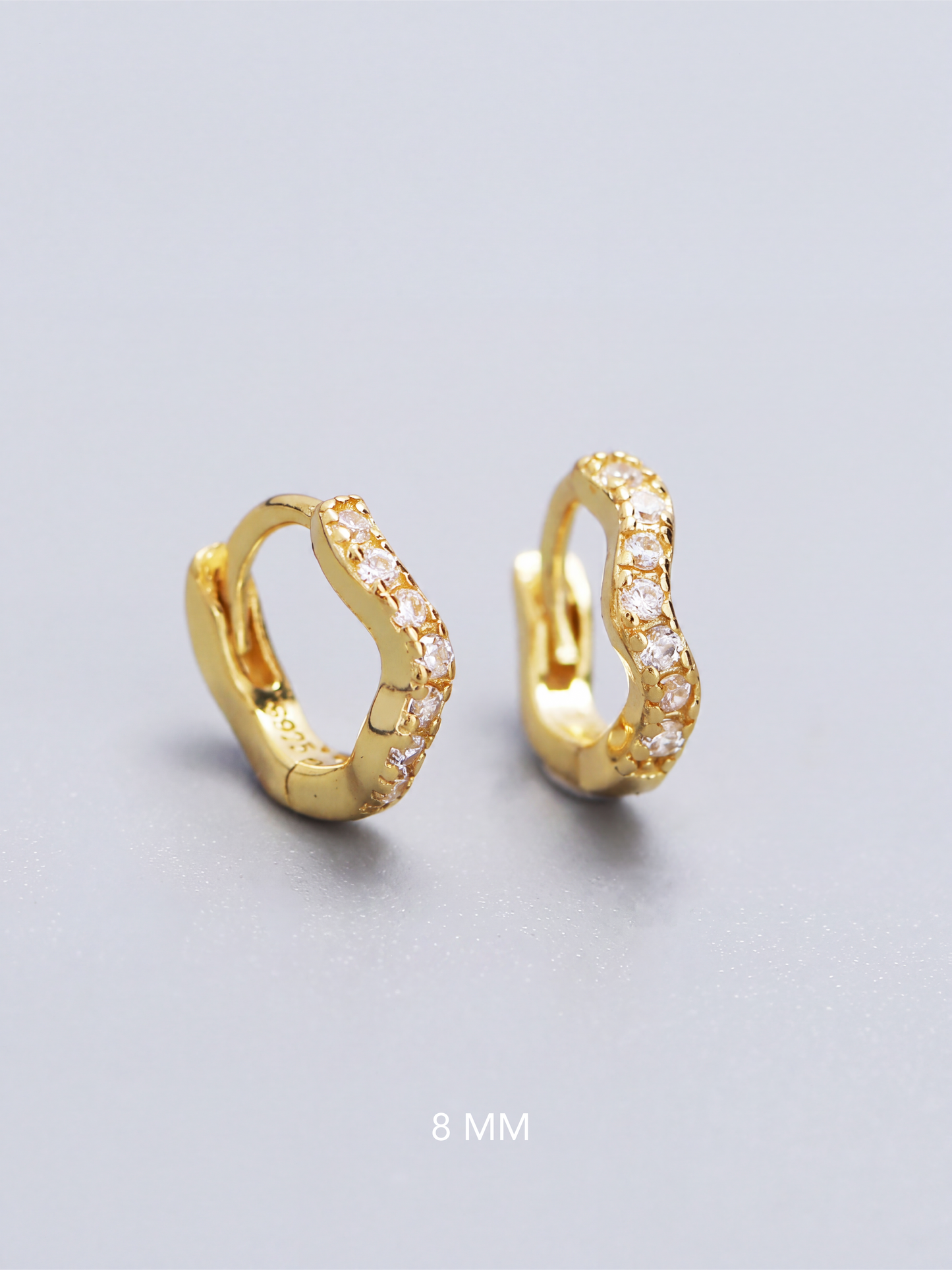 Wavy Zirconia Huggies
