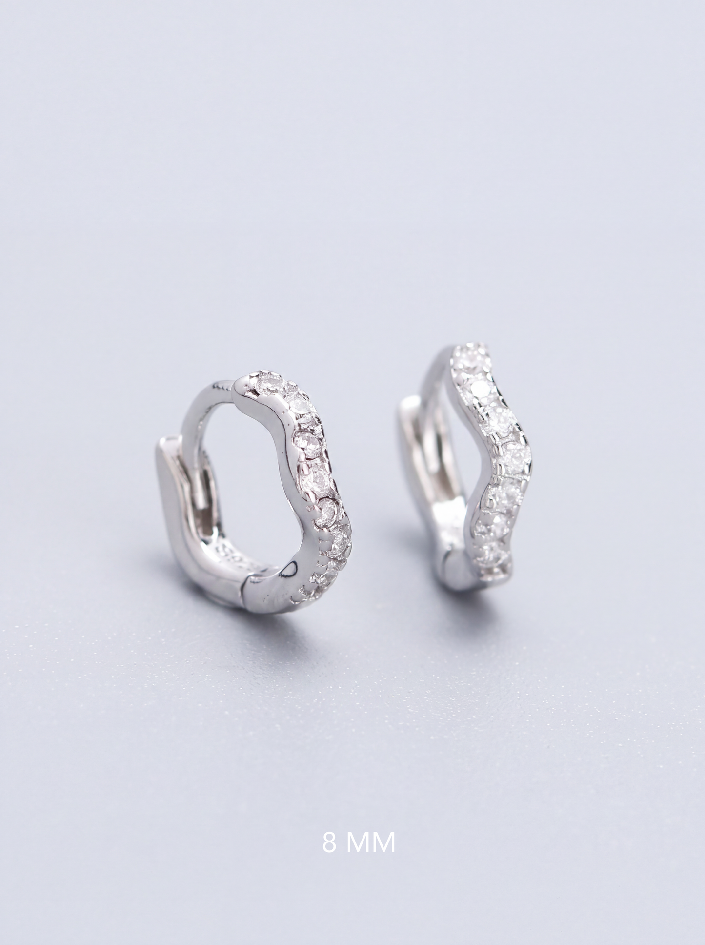 Wavy Zirconia Huggies