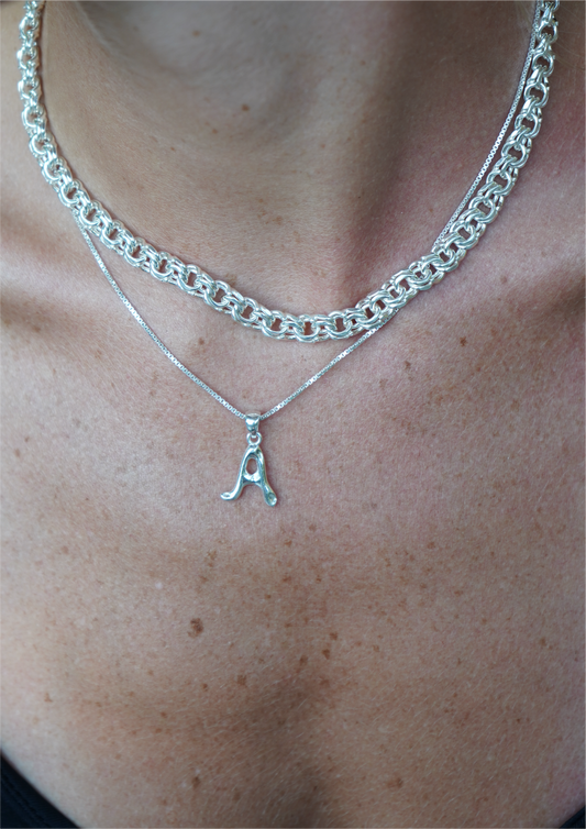 8mm Silver Bismarck Necklace