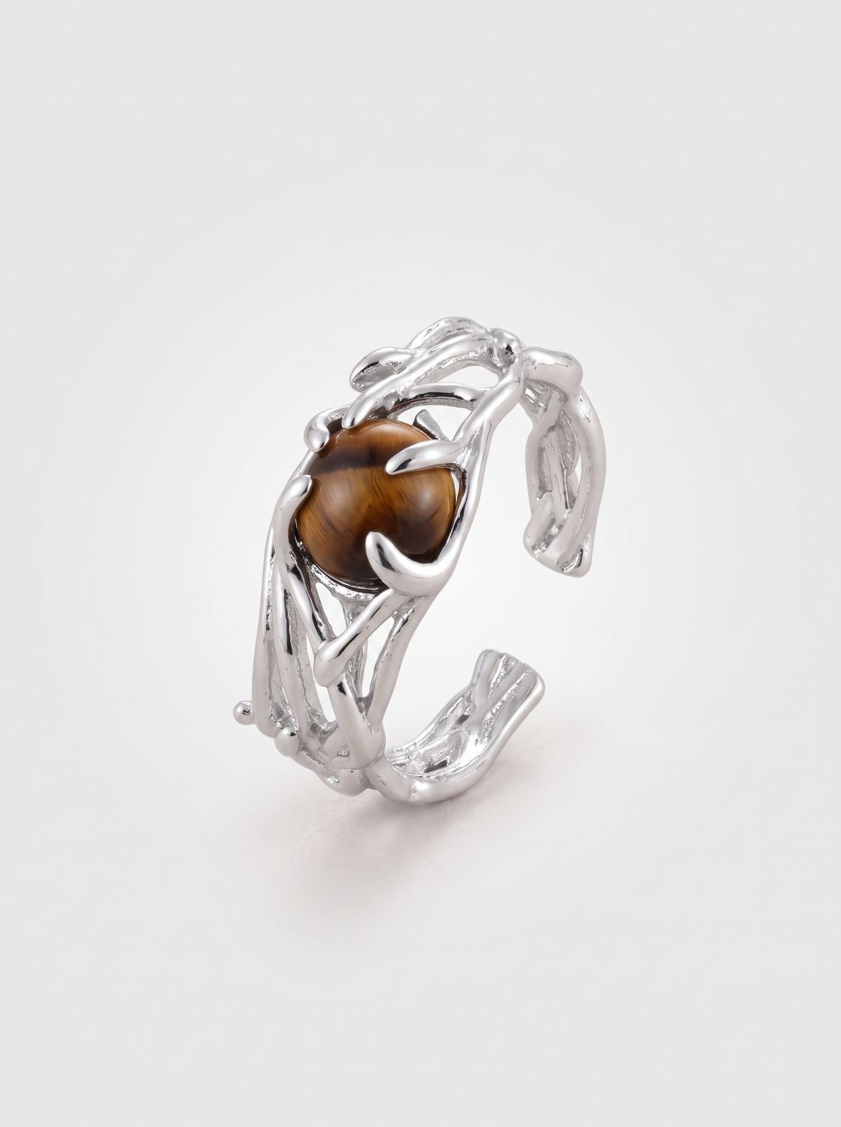 Amber Tiger Eye Ring
