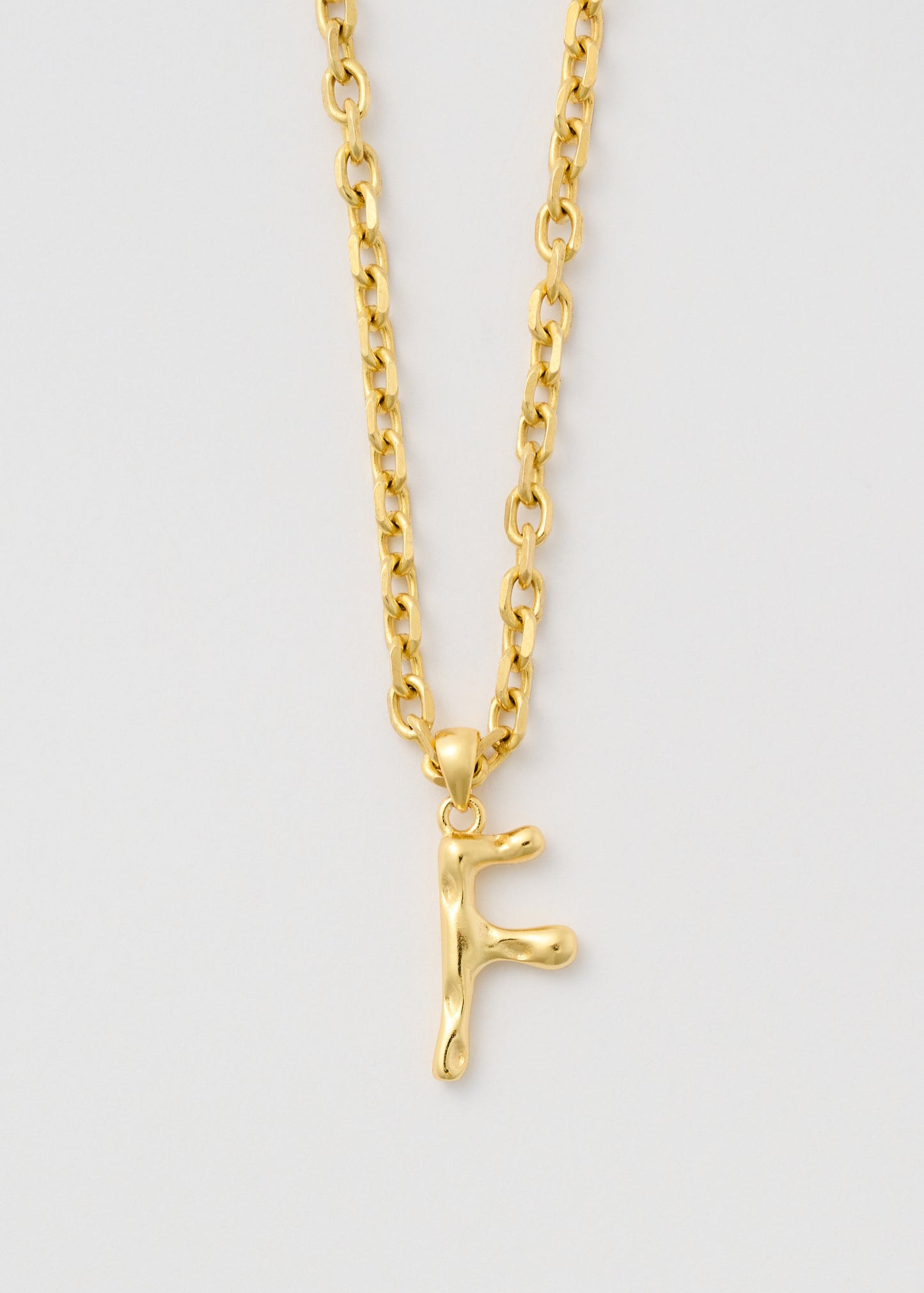 Gold Anchor Letter Necklace 3mm