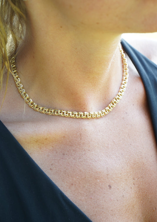 Gold Bismarck Necklace 8mm