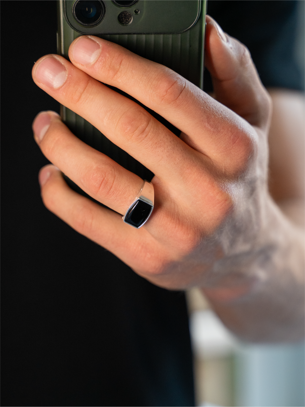 Black Stone Signet Ring