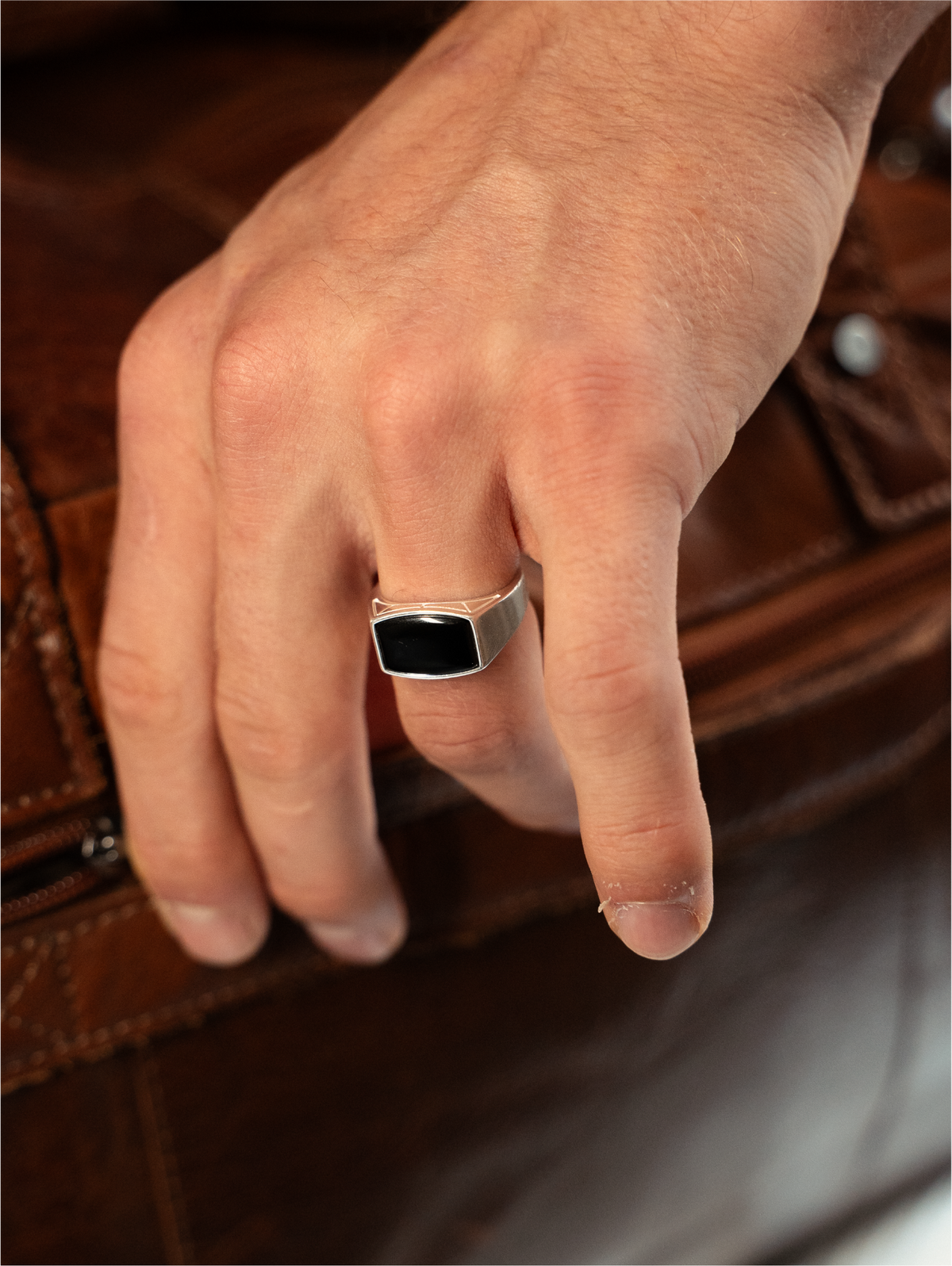 Black Stone Signet Ring