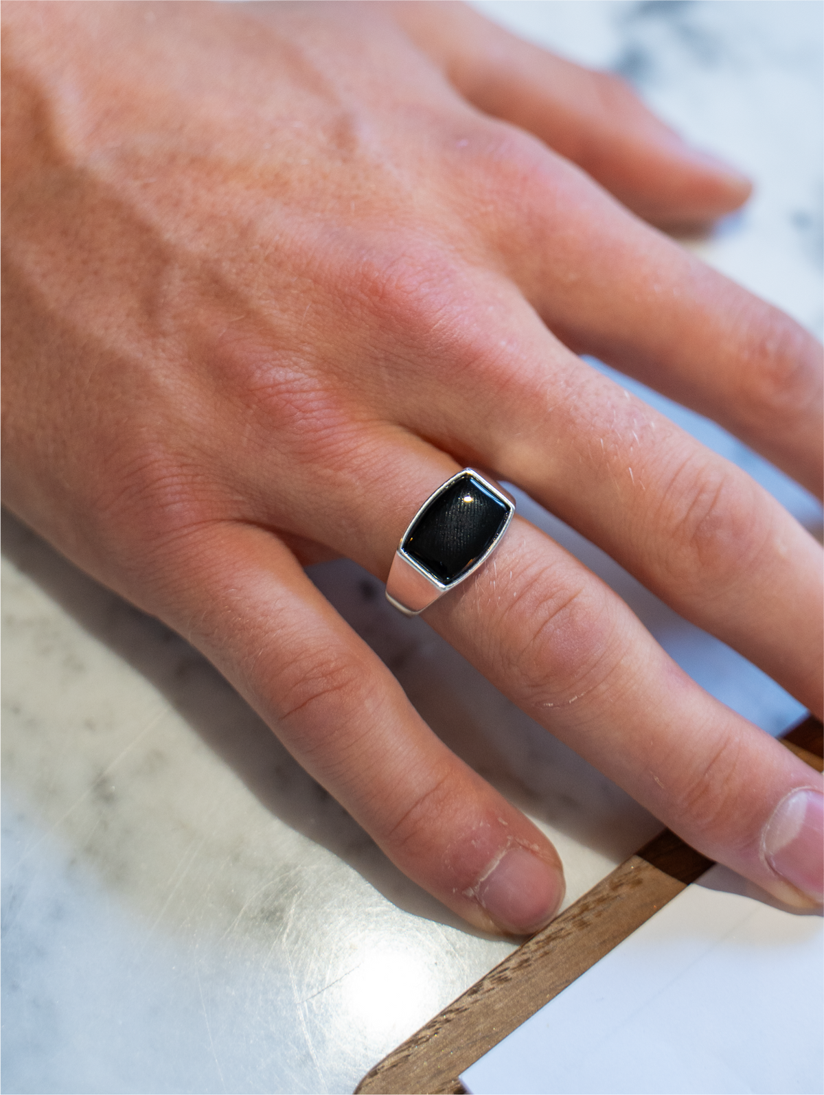Black Stone Signet Ring