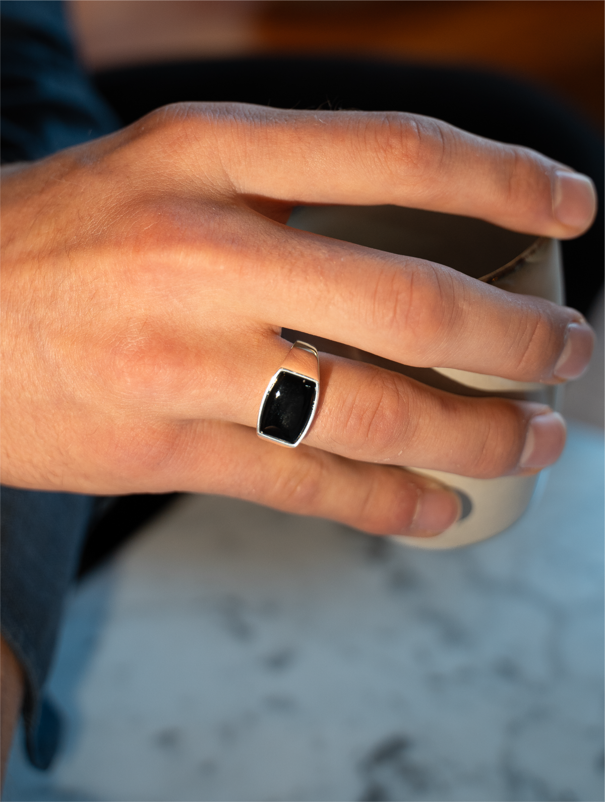 Black Stone Signet Ring