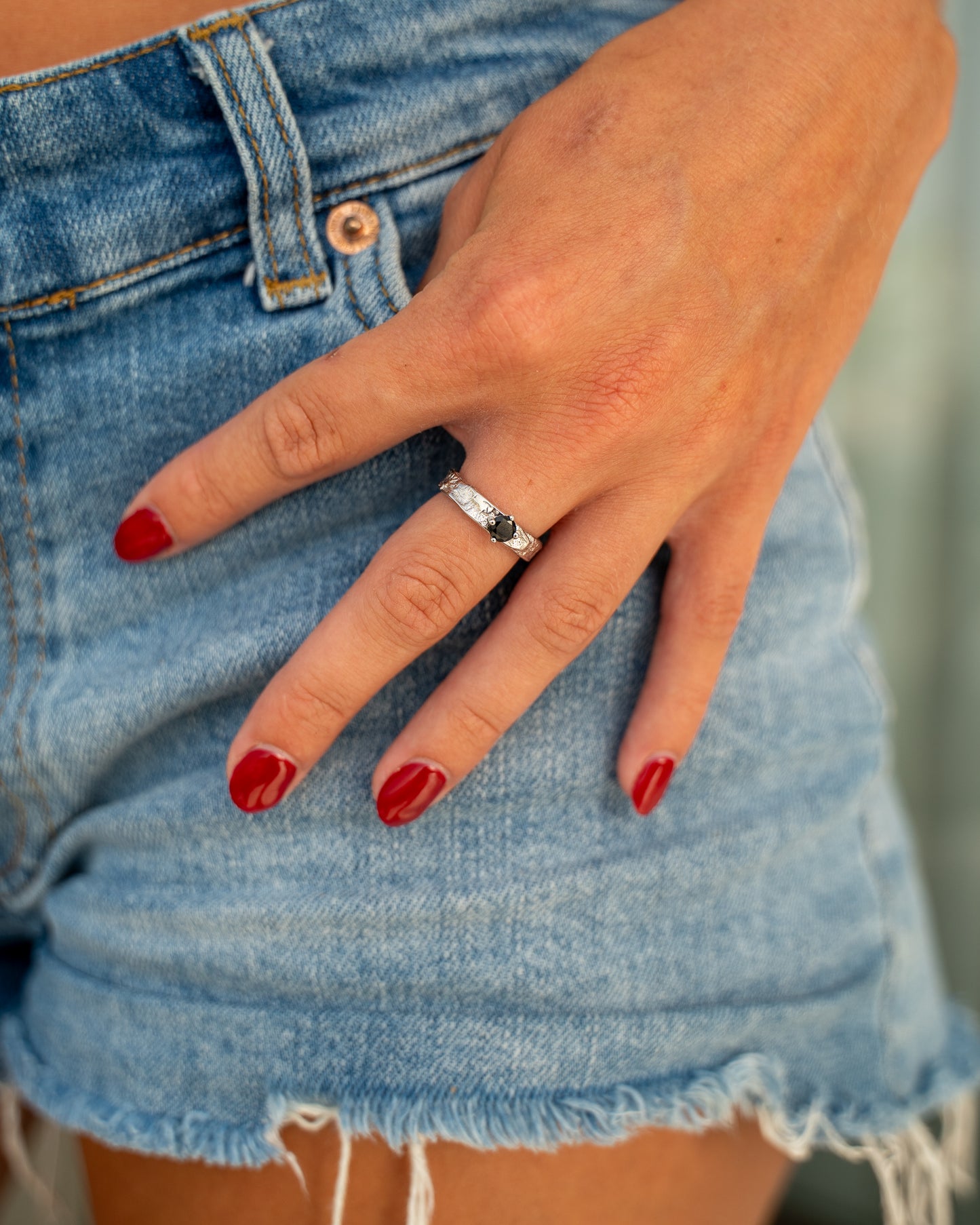 Black Stone Ring Silver