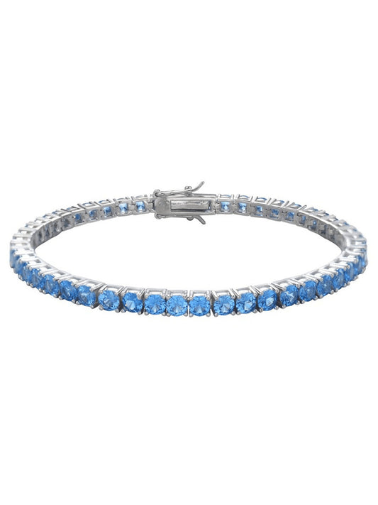 Blue Silver Tennis Bracelet 4,5mm