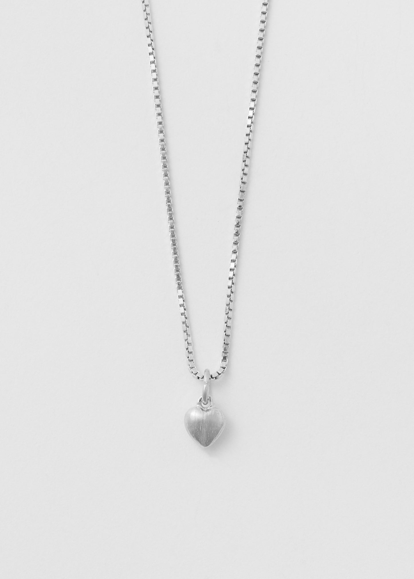 Boxchain Heart Necklace Silver 1mm