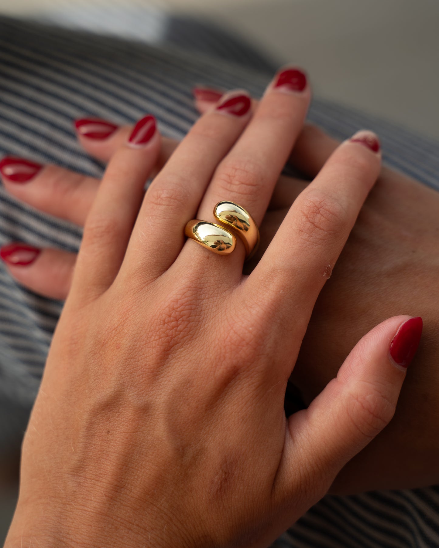Chunky Overlap Ring Gold