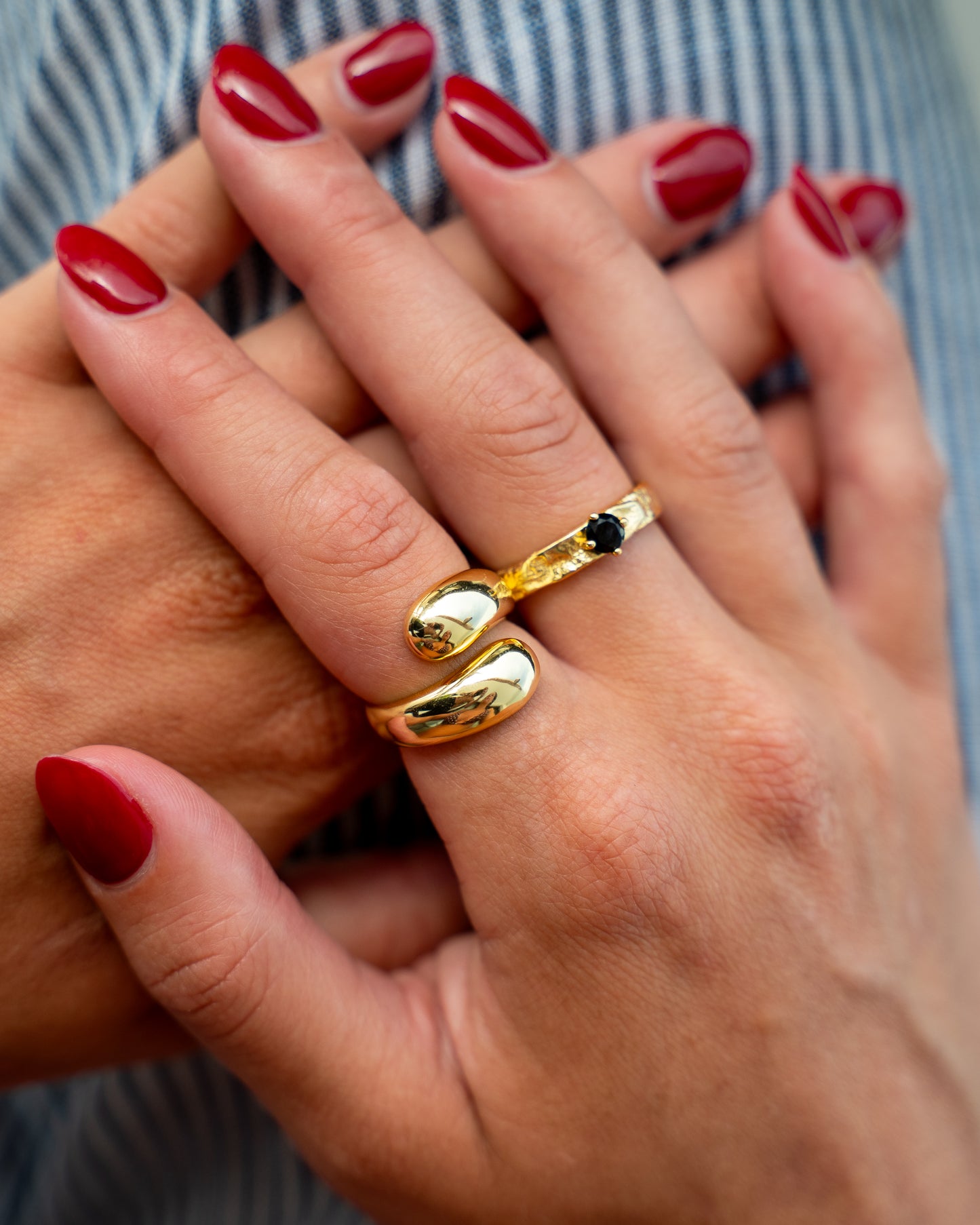 Chunky Overlap Ring Gold