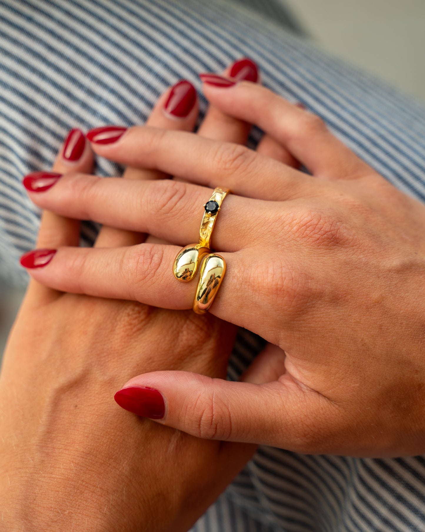 Black Stone Ring Gold
